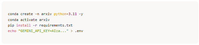 arXiv-tracker 설치 명령
